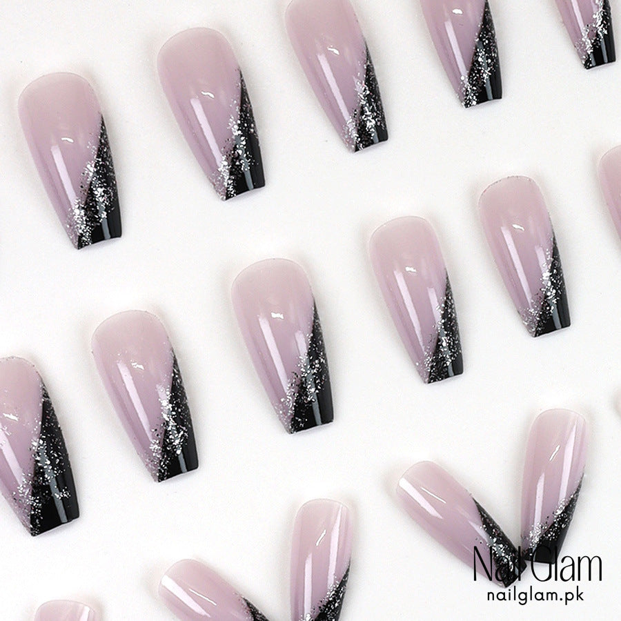 Nail Glam 407 - Glittering Gradient (24Pcs) - Application Kit Included