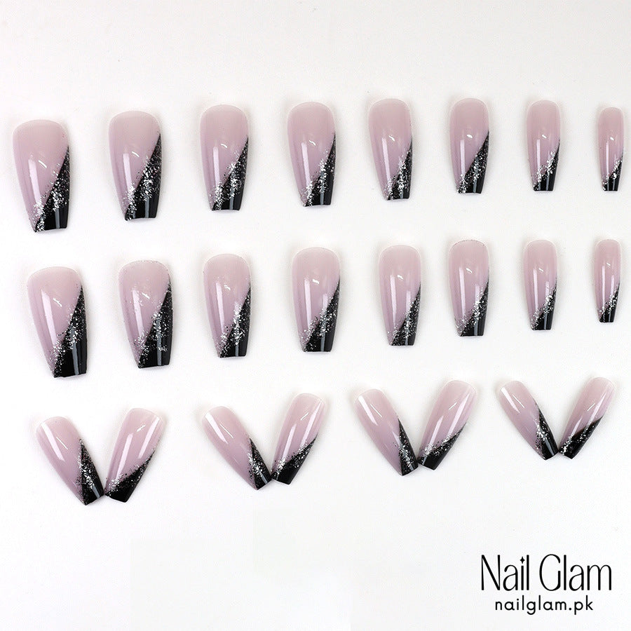 Nail Glam 407 - Glittering Gradient (24Pcs) - Application Kit Included