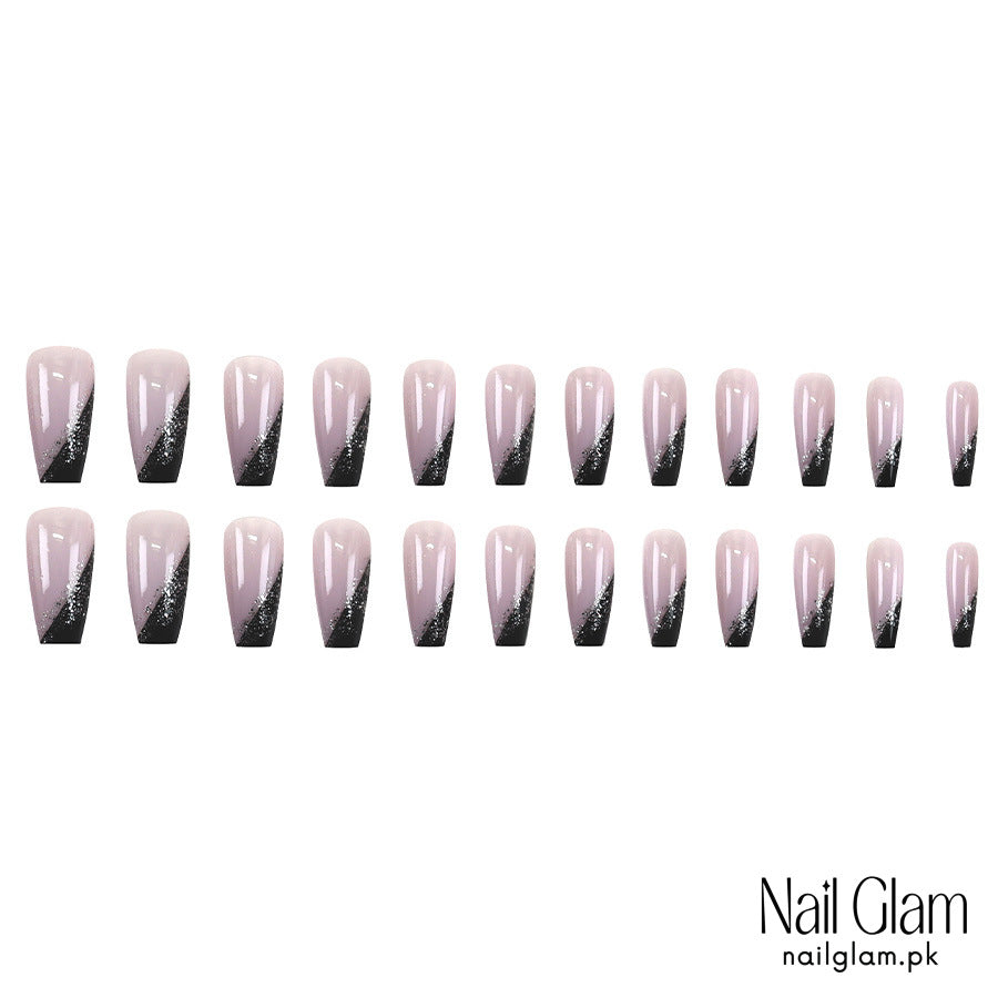 Nail Glam 407 - Glittering Gradient (24Pcs) - Application Kit Included