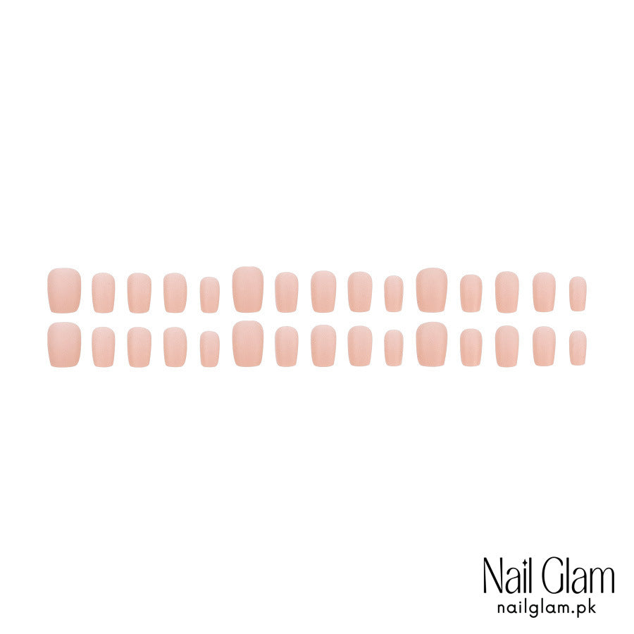 Nail Glam 408 - Bare Necessities (24Pcs) - Application Kit Included