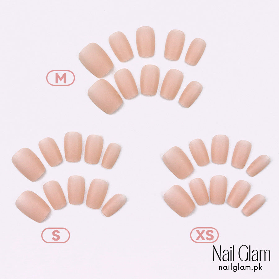 Nail Glam 408 - Bare Necessities (24Pcs) - Application Kit Included