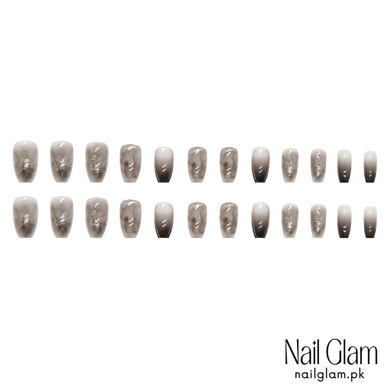 Nail Glam 413 - Gradient Sparkle (24Pcs) - Application Kit Included