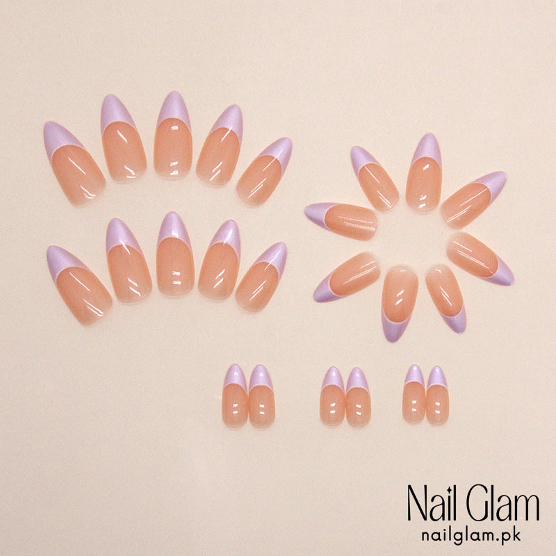 Nail Glam 416 - Pastel Polish (24Pcs) - Application Kit Included