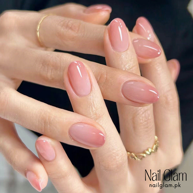 Nail Glam 417 - Soft Pink Opulence (24Pcs) - Application Kit Included