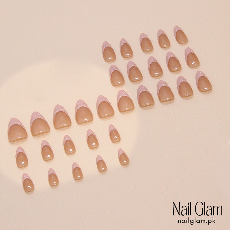 Nail Glam 420 - Blushing Petal (24Pcs) - Application Kit Included