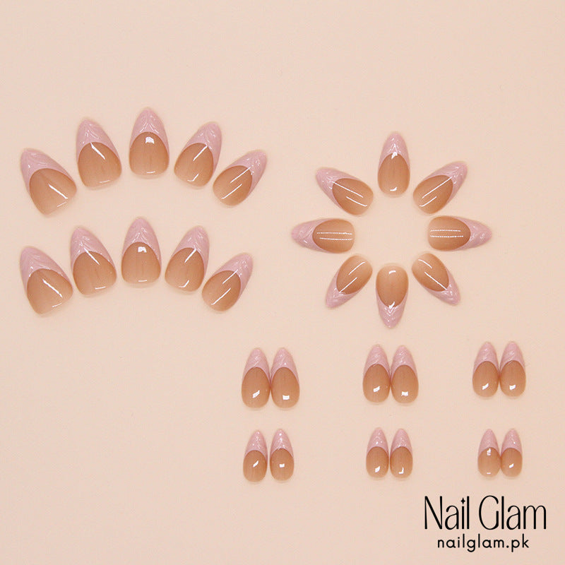 Nail Glam 420 - Blushing Petal (24Pcs) - Application Kit Included
