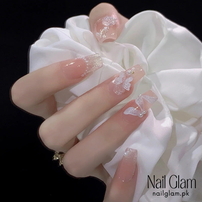 Nail Glam 428 - Ultra-Transparent (30Pcs) - Free Nail Kit Included