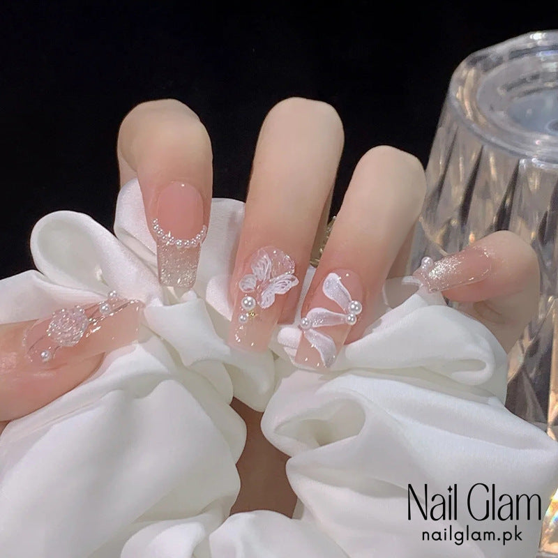 Nail Glam 428 - Ultra-Transparent (30Pcs) - Free Nail Kit Included