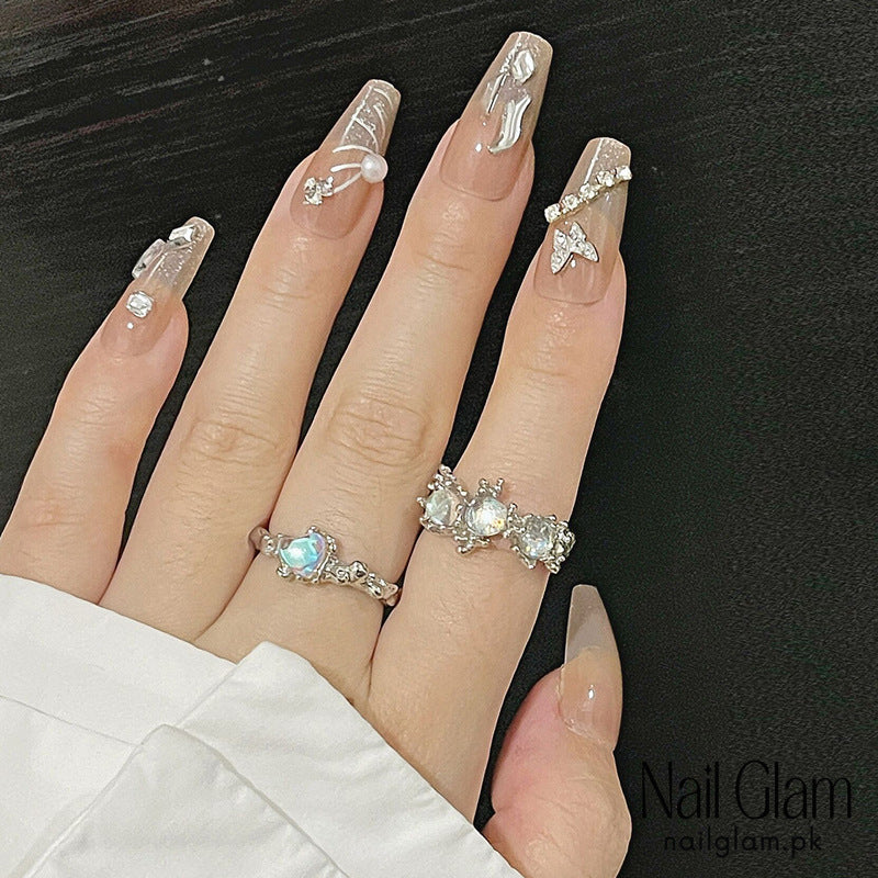 Nail Glam 429 - Cloud Glass – Ultra-Clear (30Pcs) - Application Kit Included