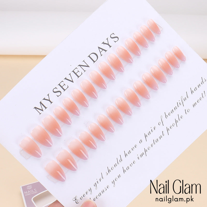Nail Glam 435 - Bare Bliss (30Pcs) - Application Kit Included