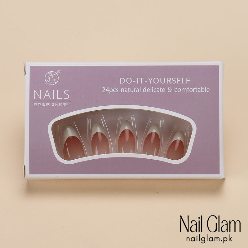 Nail Glam 437 - Chic French Tip (30Pcs) - Application Kit Included