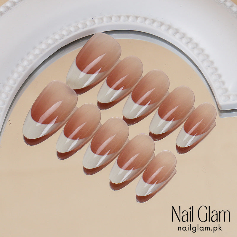 Nail Glam 437 - Chic French Tip (30Pcs) - Application Kit Included