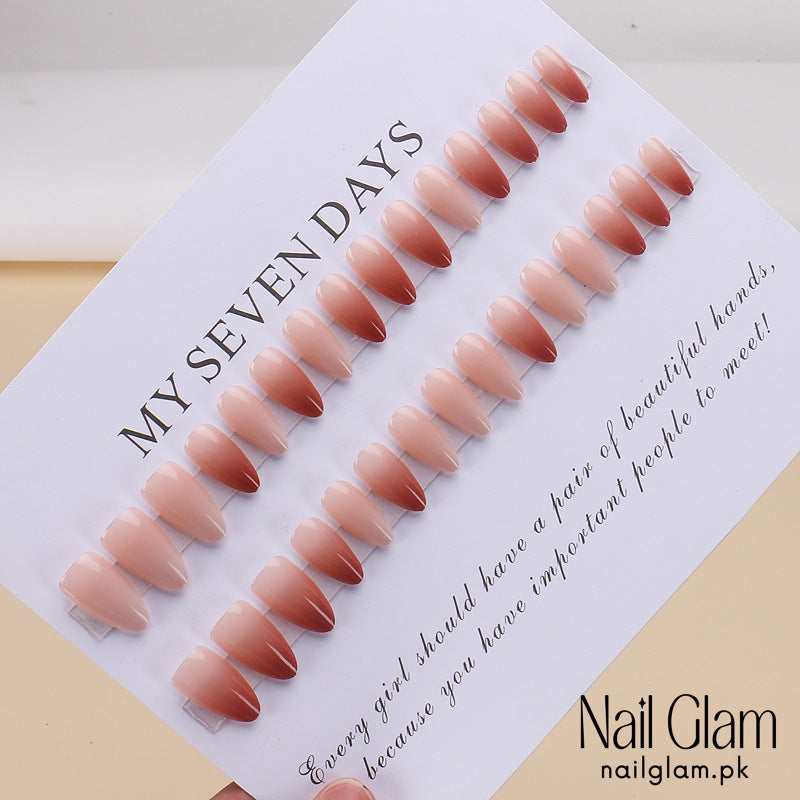 Nail Glam 438 - Natural Gradient (30Pcs) - Application Kit Included