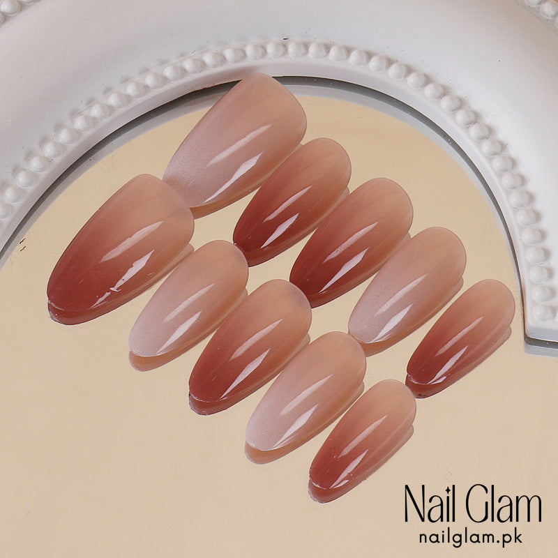 Nail Glam 438 - Natural Gradient (30Pcs) - Application Kit Included