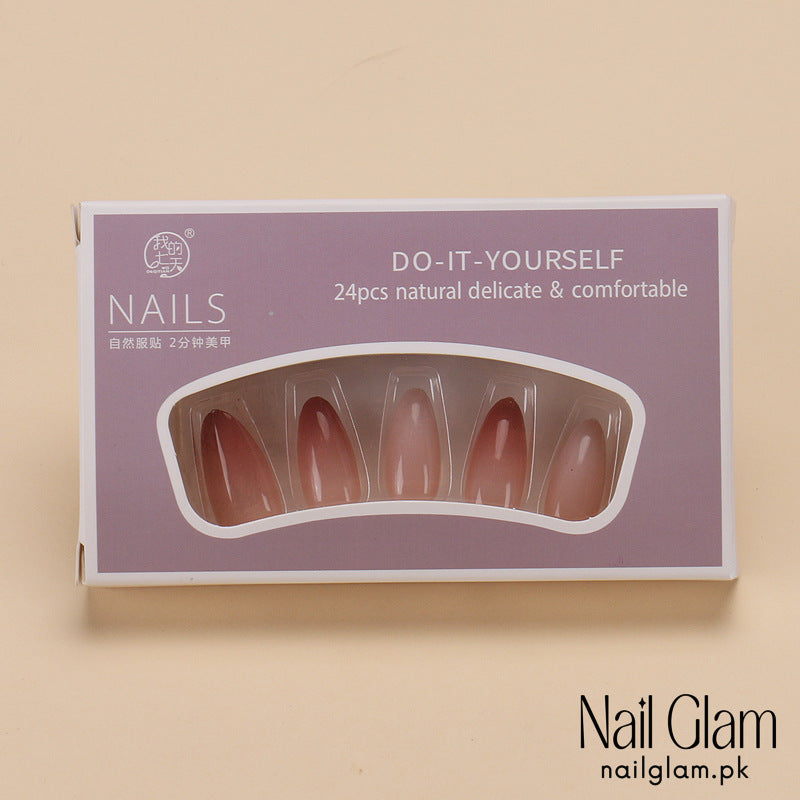 Nail Glam 438 - Natural Gradient (30Pcs) - Application Kit Included