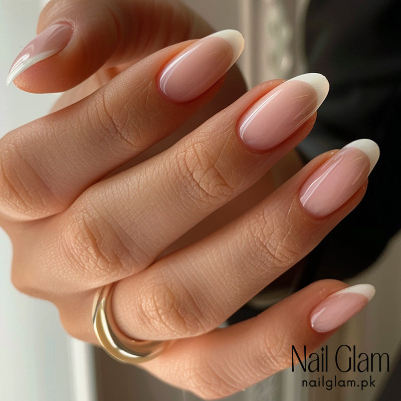 Nail Glam 442 - Nude Elegance (24Pcs) - Application Kit Included