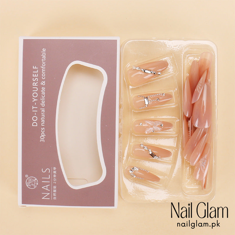 Nail Glam 443 - Ethereal Wings (30Pcs) - Application Kit Included