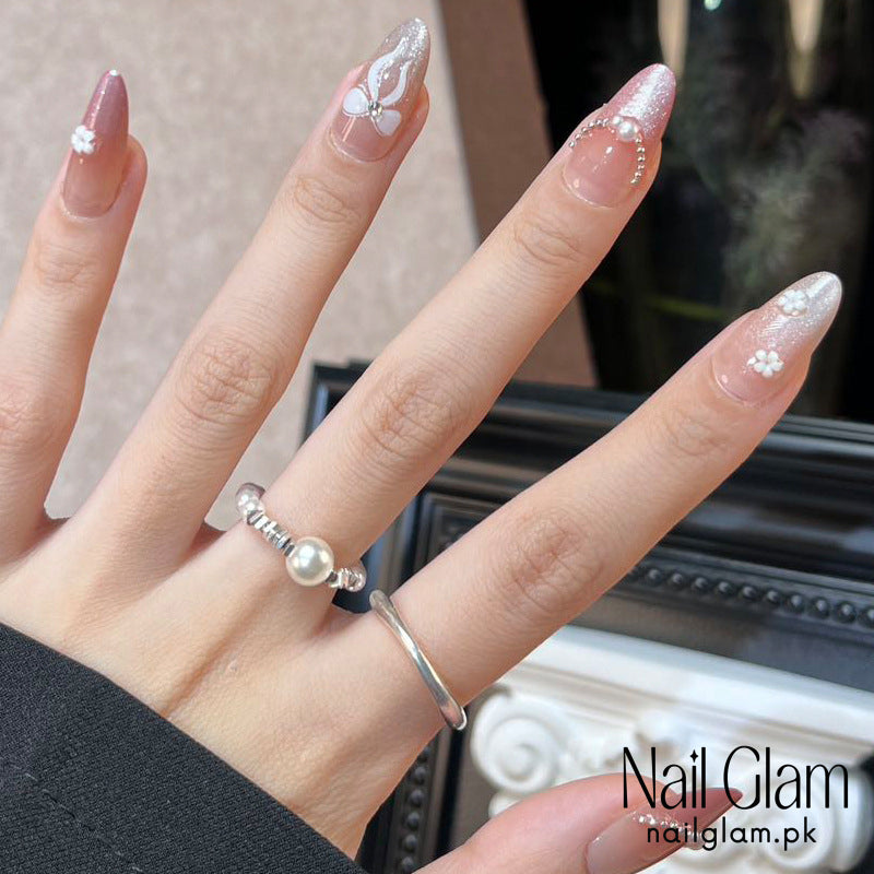 Nail Glam 445 - Mystique Pearls (30Pcs) - Application Kit Included