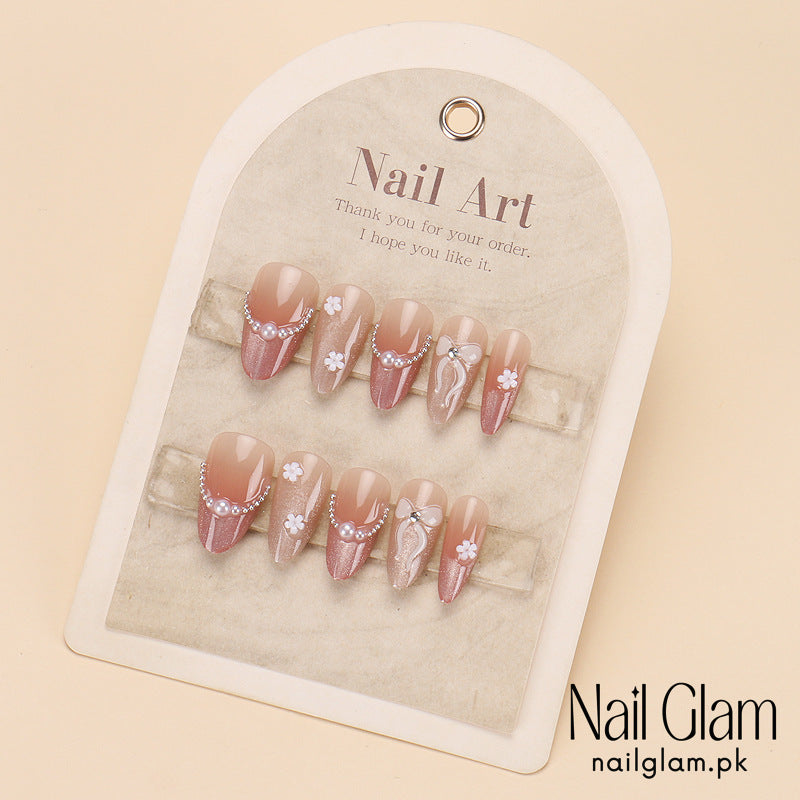 Nail Glam 445 - Mystique Pearls (30Pcs) - Application Kit Included