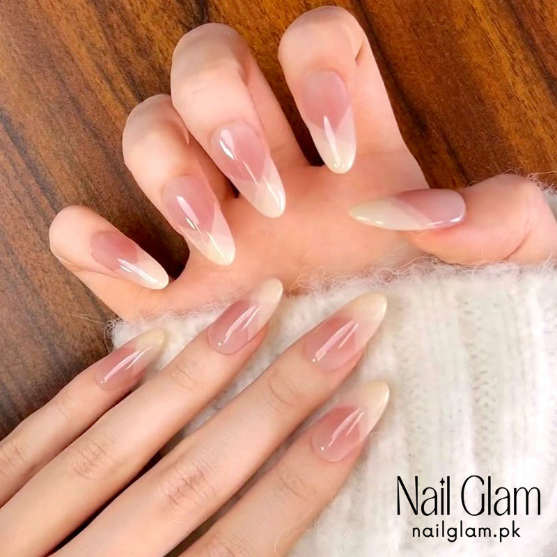 Nail Glam 449 - Nude Elegance (30Pcs) - Application Kit Included