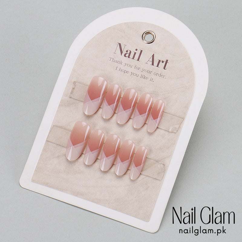 Nail Glam 449 - Nude Elegance (30Pcs) - Application Kit Included