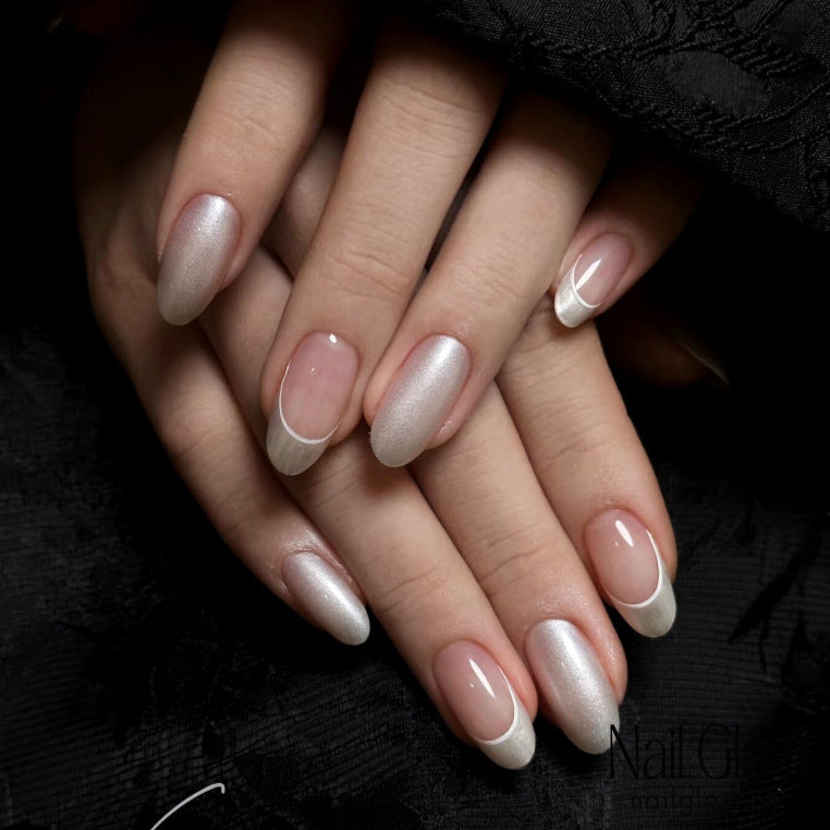 Nail Glam 451 - Metallic Nude – Press-On Nails (30Pcs) -  Application Kit Included