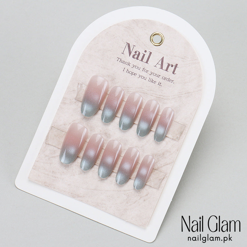 Nail Glam 454 - Celestial Gradient – Press-On Nails (30Pcs) - Application Kit Included