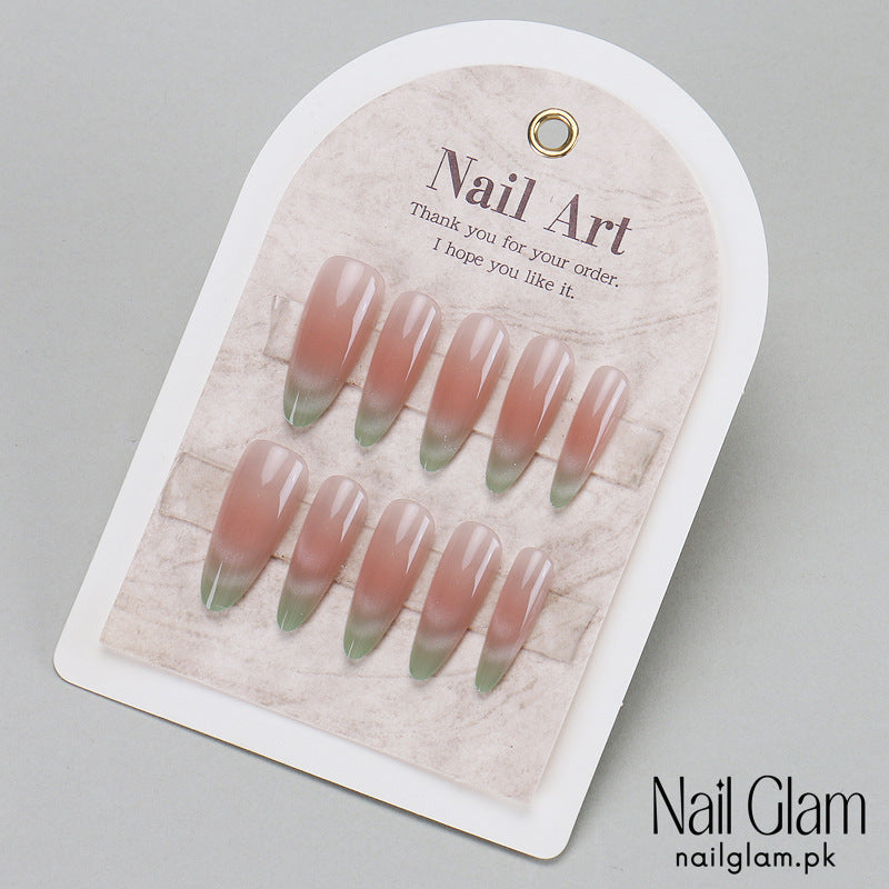 Nail Glam 456 - Nature-Inspired Gradient (30Pcs) - Application Kit Included