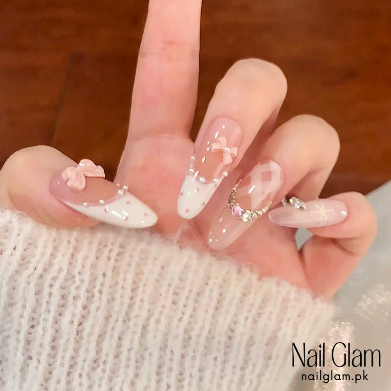 Nail Glam 457 - Ballet Bows (30Pcs) - Application Kit Included