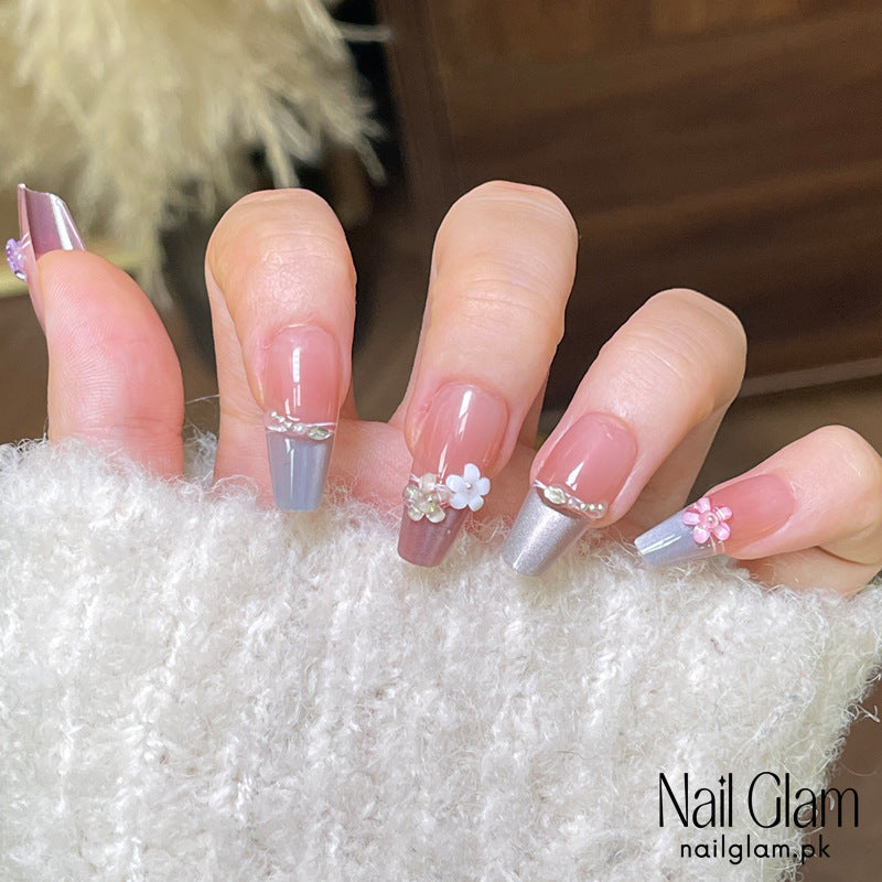 Nail Glam 459 - Flower Power (30Pcs) - Application Kit Included