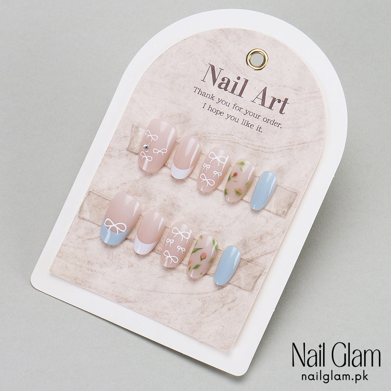 Nail Glam 463 - Coastal Design (30Pcs) - Application Kit Included