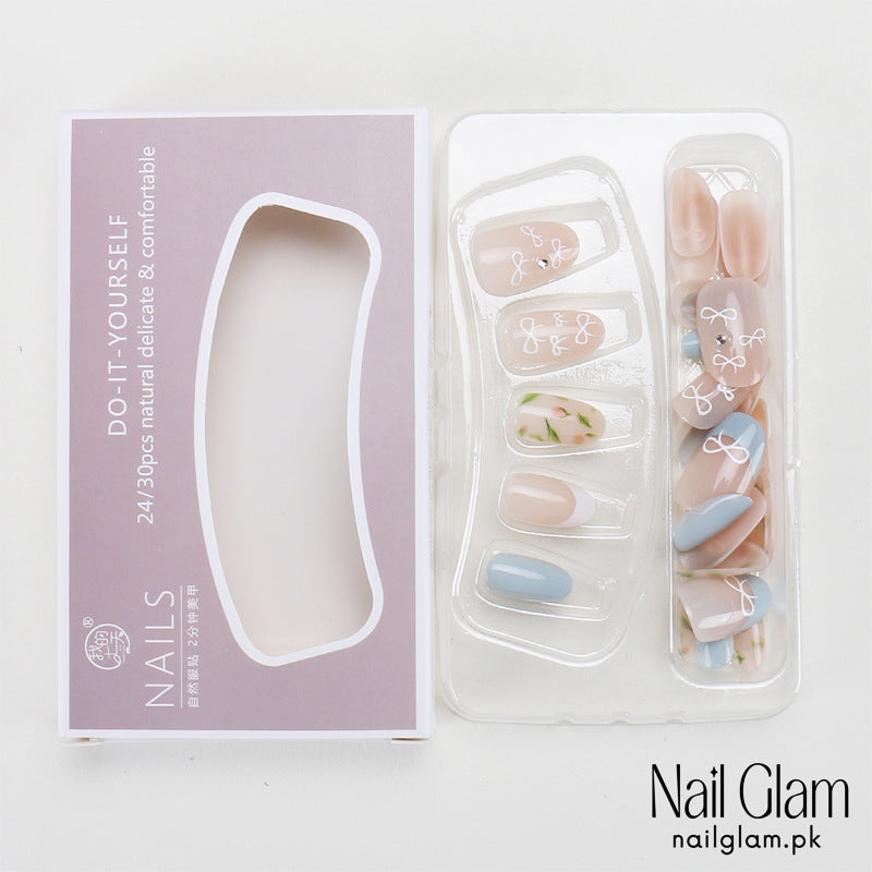 Nail Glam 463 - Coastal Design (30Pcs) - Application Kit Included