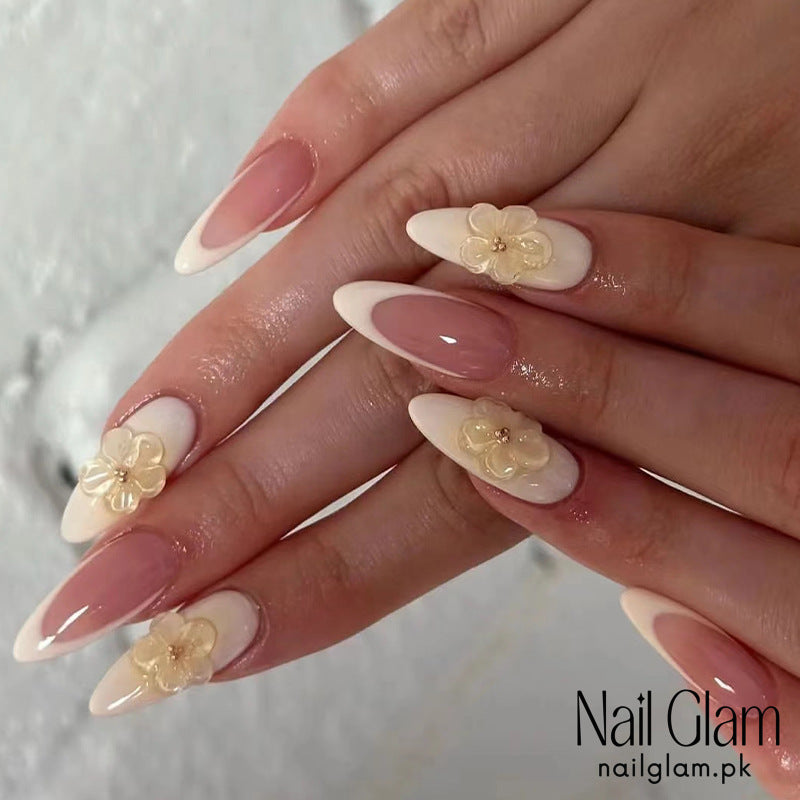 Nail Glam 464 - Ethereal Blossoms (30Pcs) - Application Kit Included