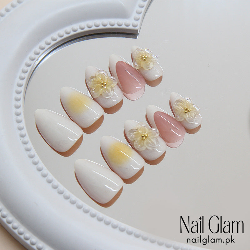 Nail Glam 464 - Ethereal Blossoms (30Pcs) - Application Kit Included