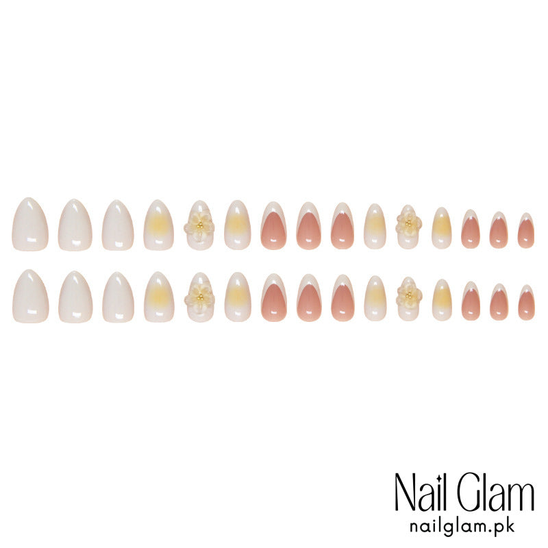 Nail Glam 464 - Ethereal Blossoms (30Pcs) - Application Kit Included
