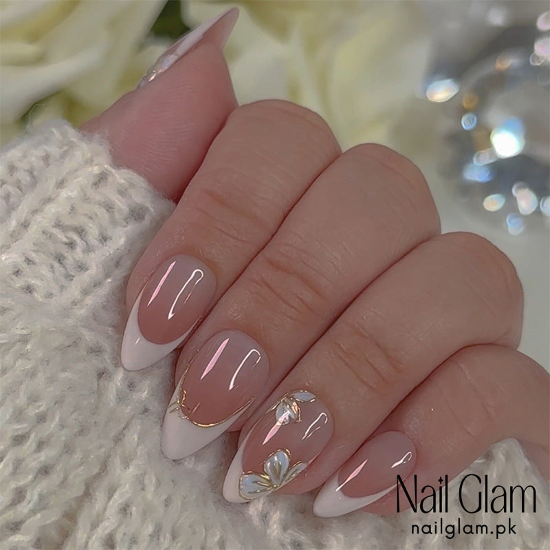 Nail Glam 473 - Exquisite Accent (24Pcs) - Application Kit Included