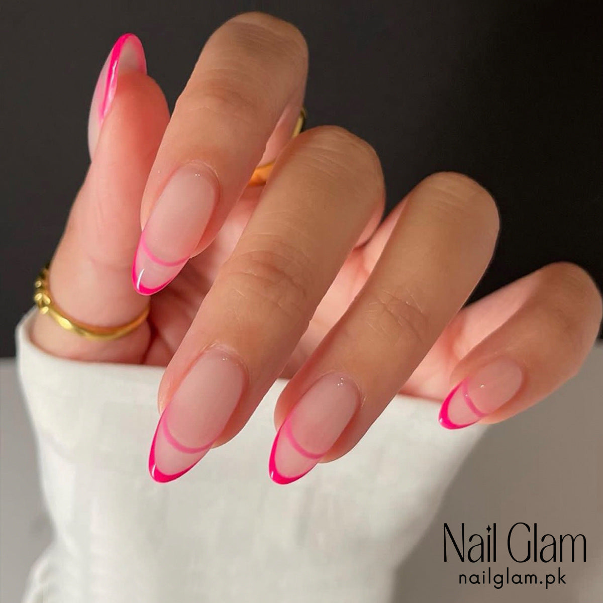 Nail Glam 493 - Fuchsia Tip (24Pcs) - Application Kit Included