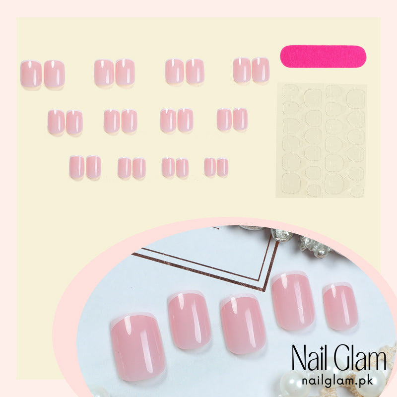 Nail Glam 494 - Nude Pink Harmony (24Pcs) - Application Kit Included