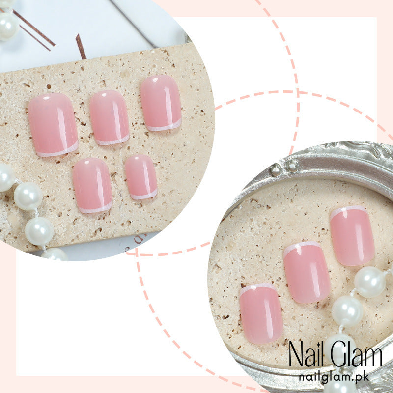 Nail Glam 494 - Nude Pink Harmony (24Pcs) - Application Kit Included