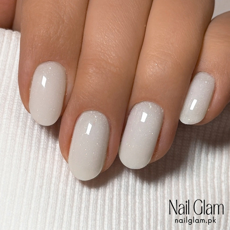 Nail Glam 496 - Crystal Frost (24Pcs) - Application Kit Included