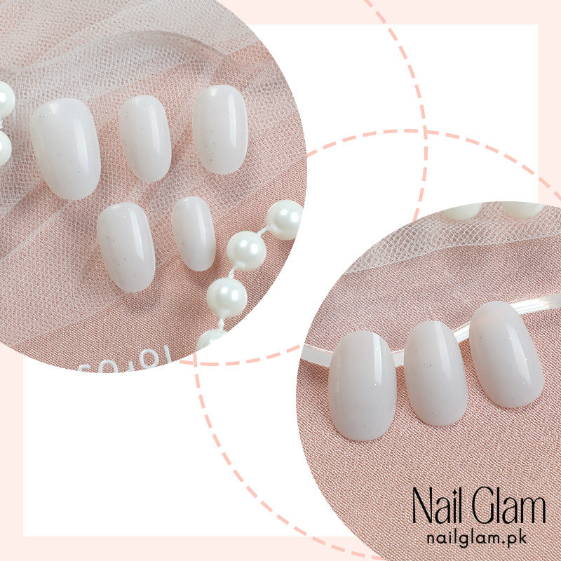 Nail Glam 496 - Crystal Frost (24Pcs) - Application Kit Included