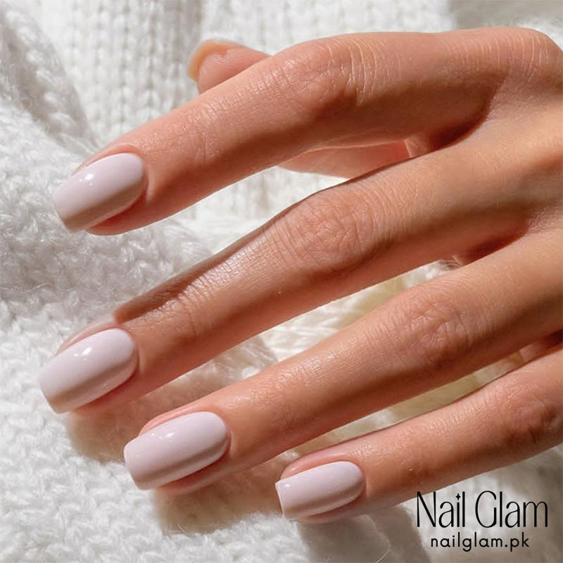 Nail Glam 501 - Classic Cream Shade (24Pcs) - Application Kit Included