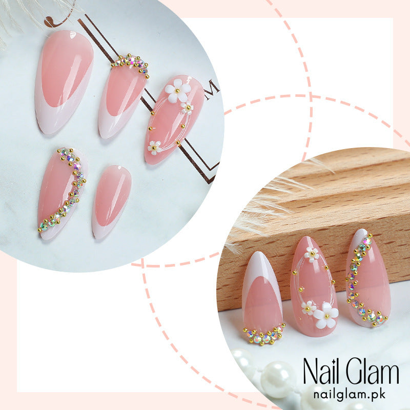 Nail Glam 504 - Dusty Rose Delicacy (24Pcs) - Application Kit Included
