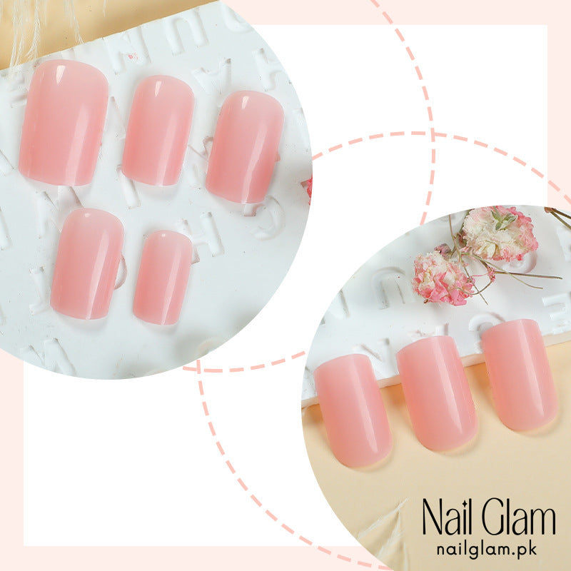 Nail Glam 506 - Bare Blush (24Pcs) - Application Kit Included