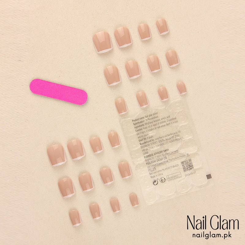 Nail Glam 530 - Modern Elegance (24Pcs) - Application Kit Included