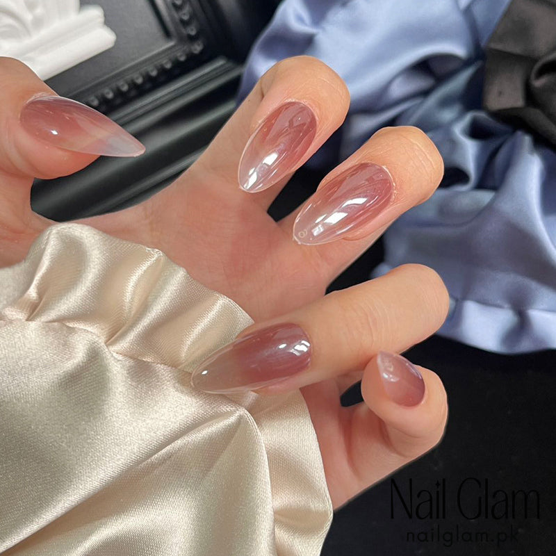 Nail Glam 536 - Rose Tinted Elegance (30Pcs) - Application Kit Included