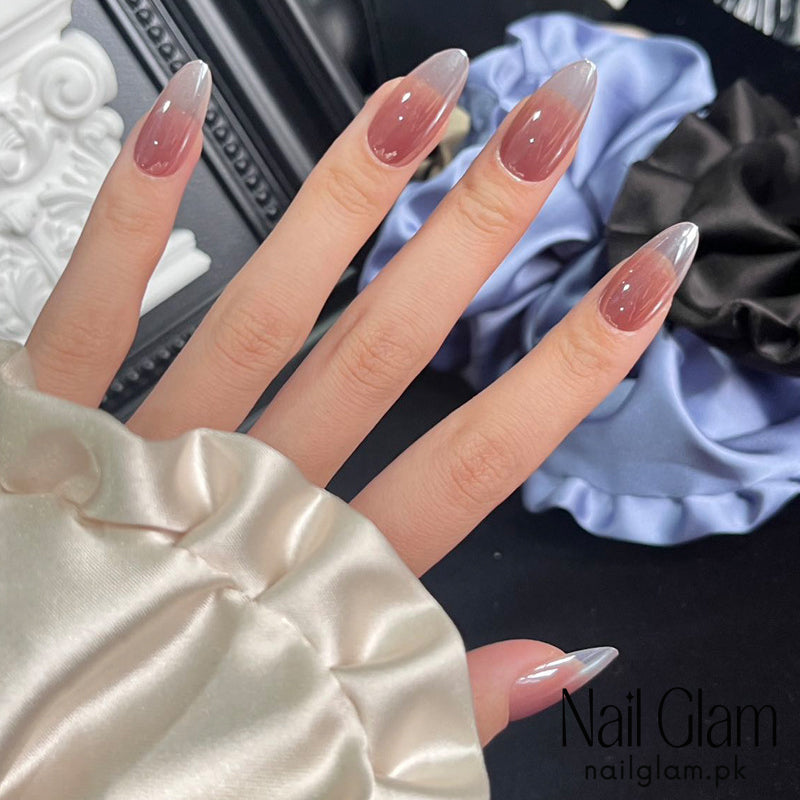 Nail Glam 536 - Rose Tinted Elegance (30Pcs) - Application Kit Included