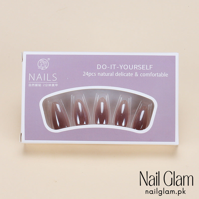 Nail Glam 536 - Rose Tinted Elegance (30Pcs) - Application Kit Included