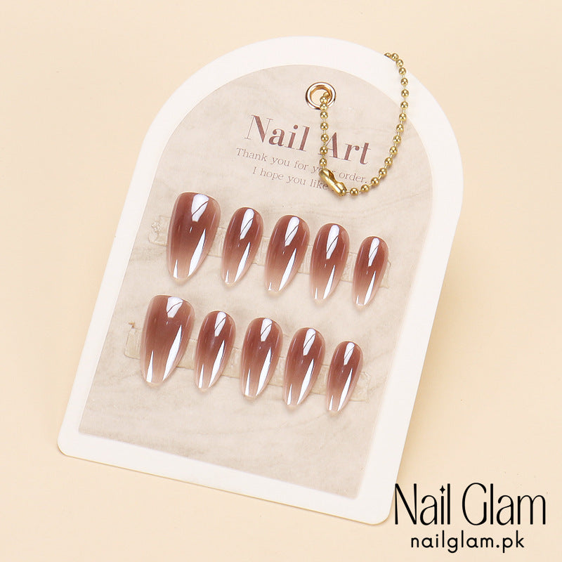Nail Glam 536 - Rose Tinted Elegance (30Pcs) - Application Kit Included