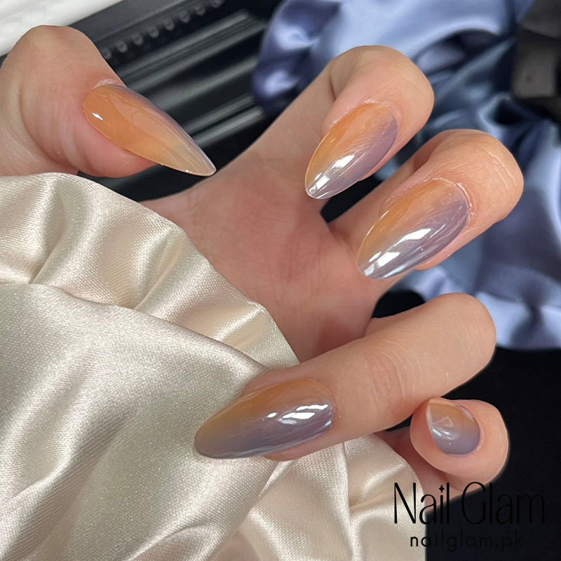 Nail Glam 537 - Sunset Gradient (30Pcs) - Application Kit Included